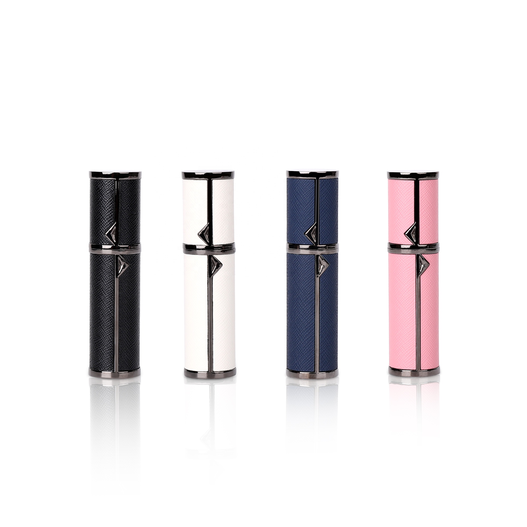 Hot sale refillable 5ml portable mini leather container travel perfume bottle cosmetic spray packaging perfume atomizer