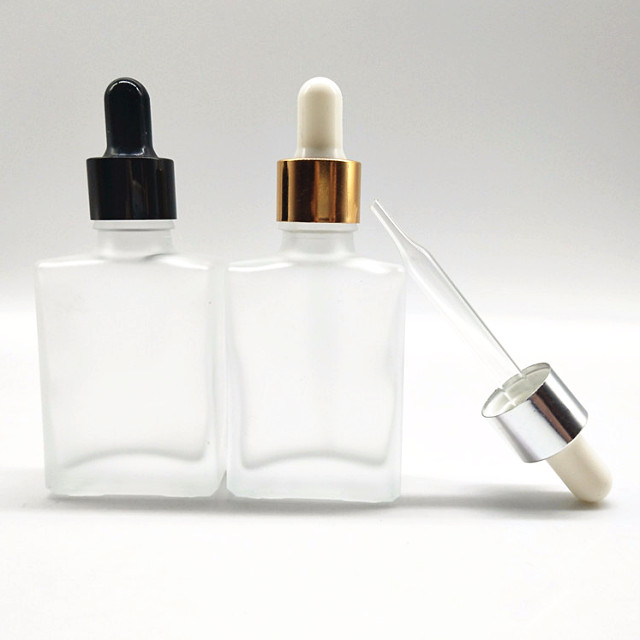 Hot sale refillable flat square perfume frosted glass spray bottle