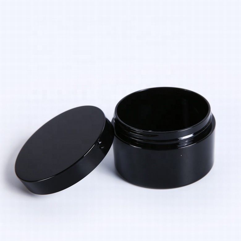 Hot sale reusable 3.5oz 100g Black jar eco friendly cosmetics packaging skin care product container plastic PETG cream jar