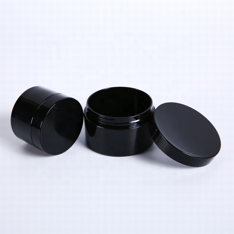 Hot sale reusable 3.5oz 100g Black jar eco friendly cosmetics packaging skin care product container plastic PETG cream jar