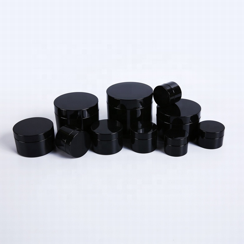 Hot sale reusable 3.5oz 100g Black jar eco friendly cosmetics packaging skin care product container plastic PETG cream jar