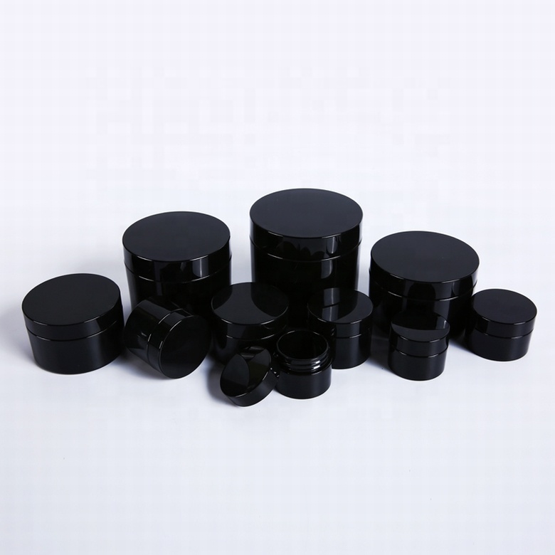 Hot sale reusable 3.5oz 100g Black jar eco friendly cosmetics packaging skin care product container plastic PETG cream jar