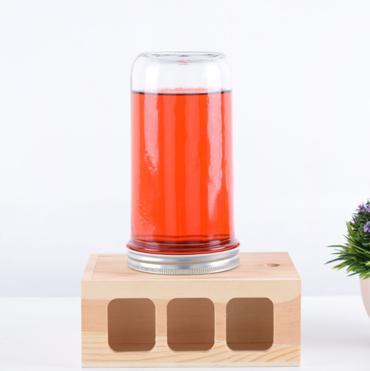 Hot sale reusable wide mouth boba tea jar 24oz 650ml bubble tea glass mason jar with metal lid and whole