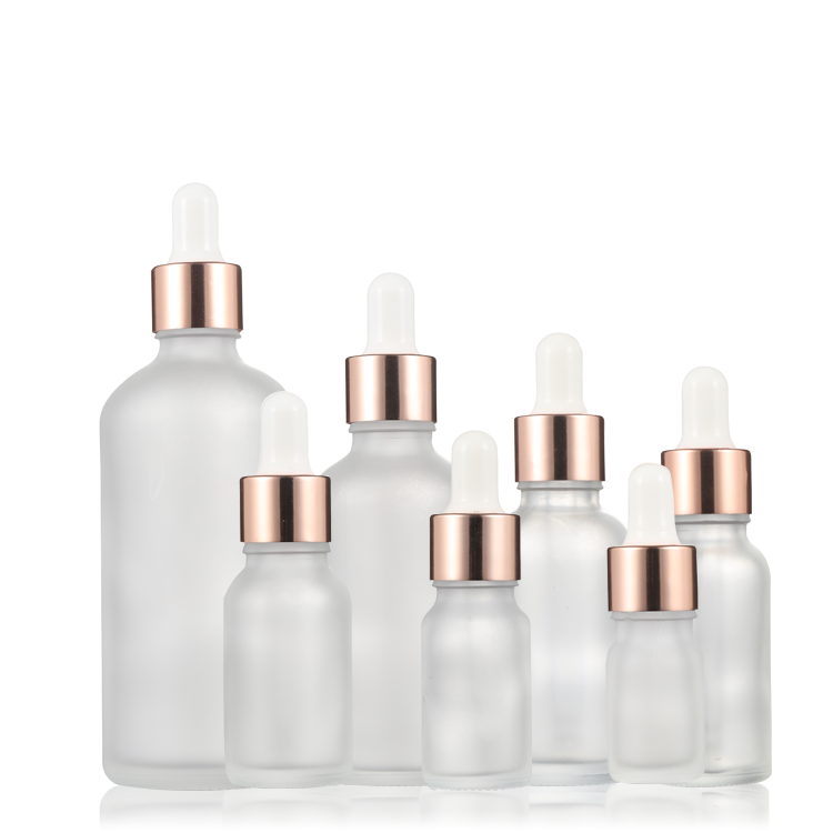 Hot sale rose gold dropper head frosted dropper bottle 30 ml dropper bottle for skin care