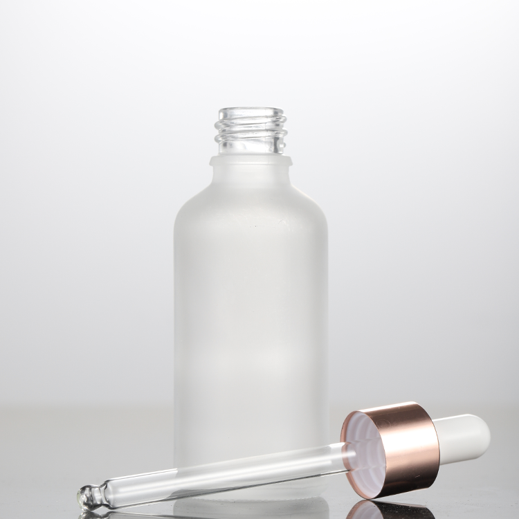Hot sale rose gold dropper head frosted dropper bottle 30 ml dropper bottle for skin care