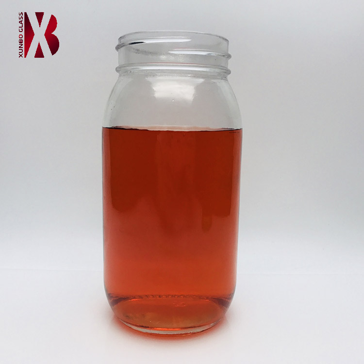 Hot sale round shape 750 ml mango butter glass jar with metal lid