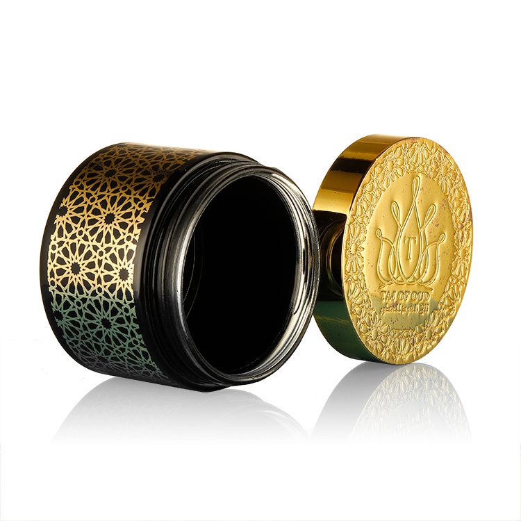 Hot sale saudi recycled glass bakhoor jars for bakhoo burner arabic