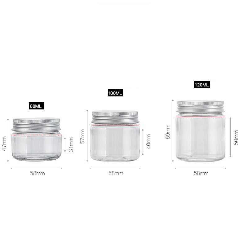 Hot sale screen printing customized cheap plastic 4oz cosmetic jar with straight side black screw top lids