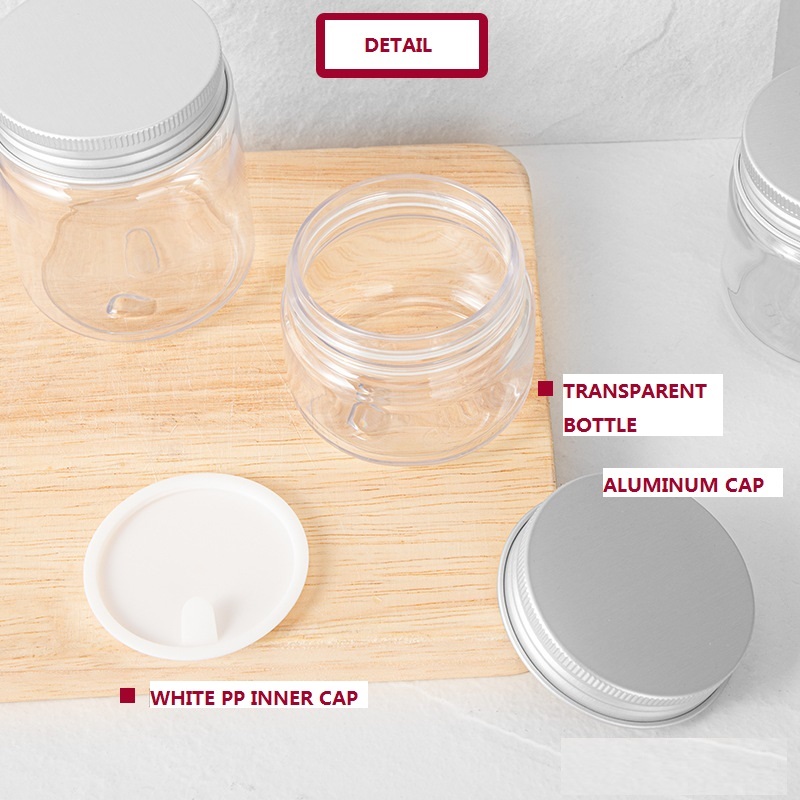 Hot sale screen printing customized cheap plastic 4oz cosmetic jar with straight side black screw top lids