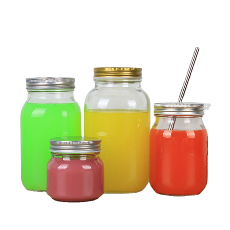 Hot sale small mason jars in bulk glass jar with airtight lid 8 oz mason jars clear glass