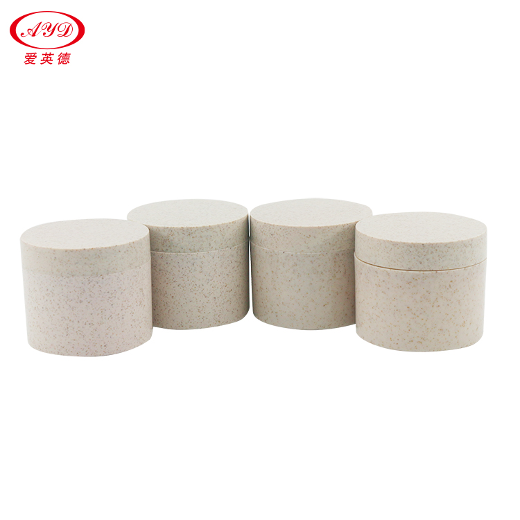Hot sale wheat straw cosmetic cream jars with screw lids for skin care 0.5oz 1oz 2oz 3oz 4oz 5oz 7oz 8oz 9oz 13oz Custom size
