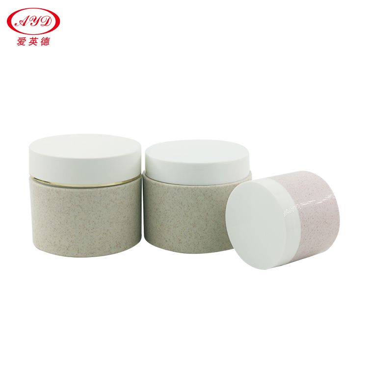Hot sale wheat straw cosmetic cream jars with screw lids for skin care 0.5oz 1oz 2oz 3oz 4oz 5oz 7oz 8oz 9oz 13oz Custom size