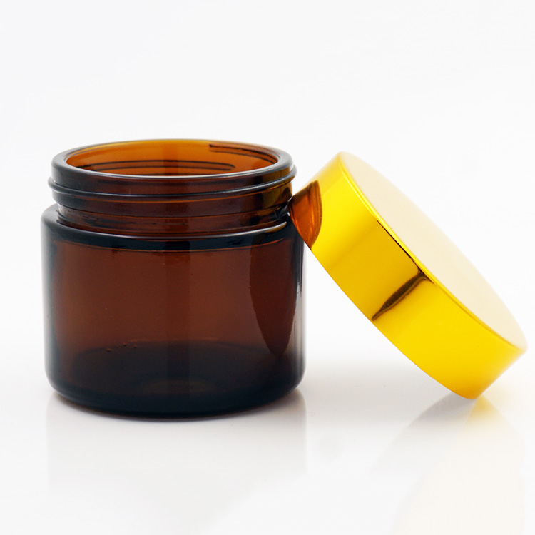 Hot sale wide mouth glass jars custom face cream glass jar amber jars