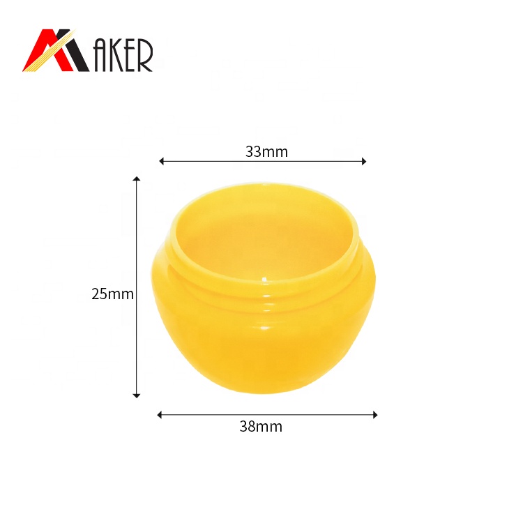 Hot sale yellow pp plastic small 10ml skin care cosmetic cream jar
