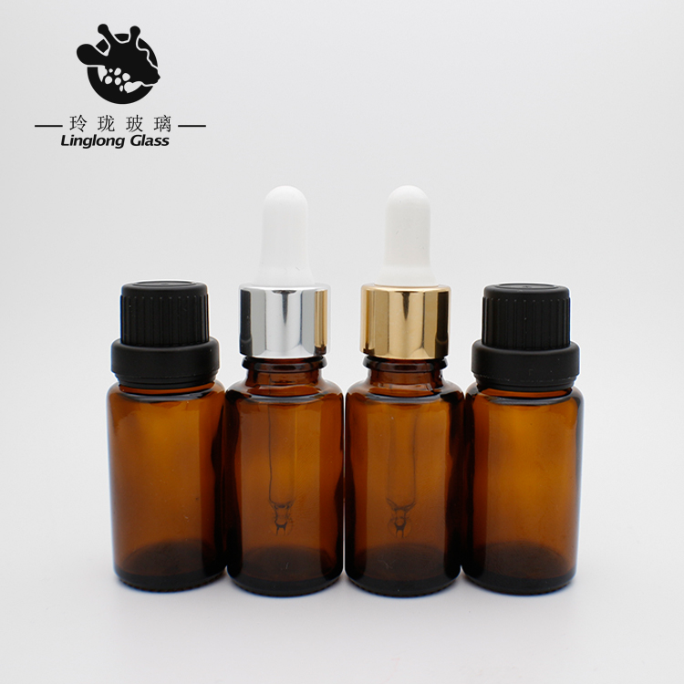 Hot sales 15 ml essential oil bottles with glass dropper and with middle hole cover