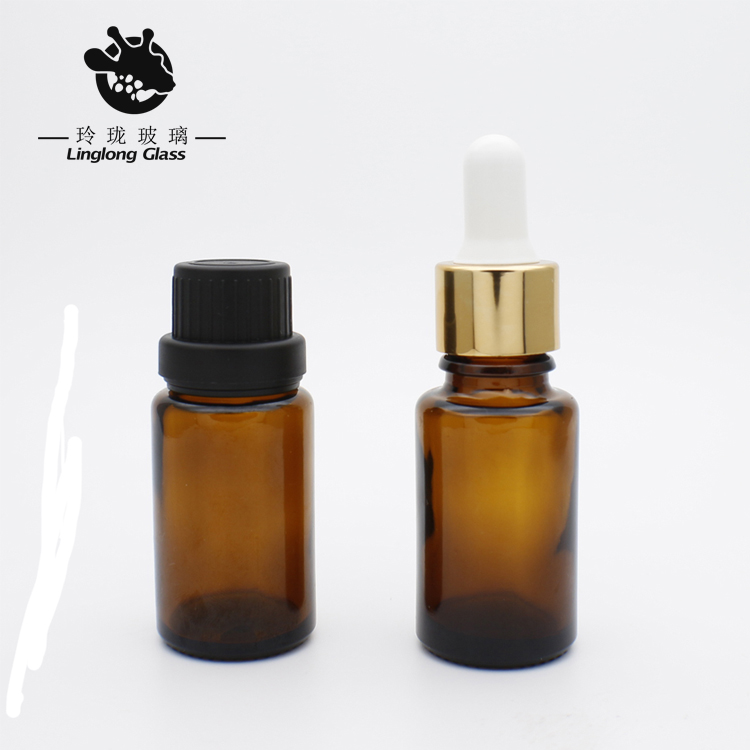 Hot sales 15 ml essential oil bottles with glass dropper and with middle hole cover