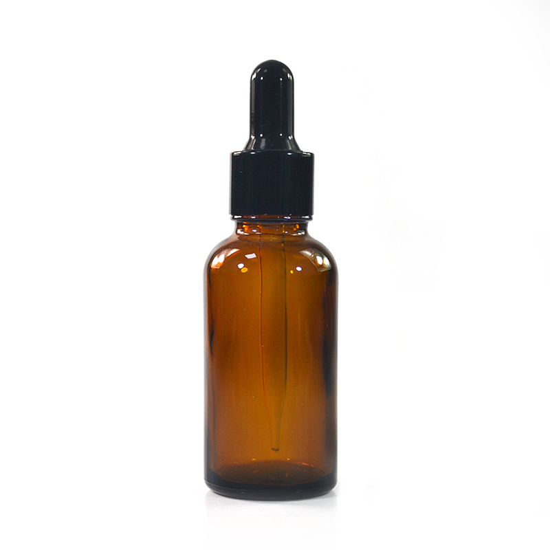 Hot sales 1oz 30ml amber glass dropper bottles for hair essential oil packaging