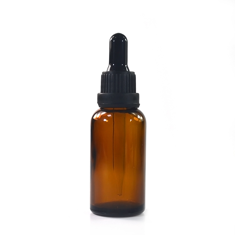 Hot sales 1oz 30ml amber glass dropper bottles for hair essential oil packaging