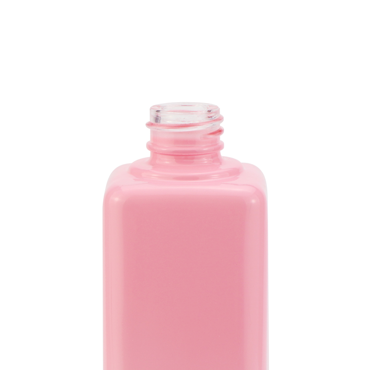 Hot sales 40ml 100ml 120ml pink empty cream glass cosmetic bottle container with gold high grade cap for skin care