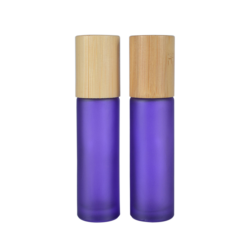 Hot sales 4ml 6ml 8ml 10ml 15ml perfume glass roller bottle with bamboo cap for essential oil
