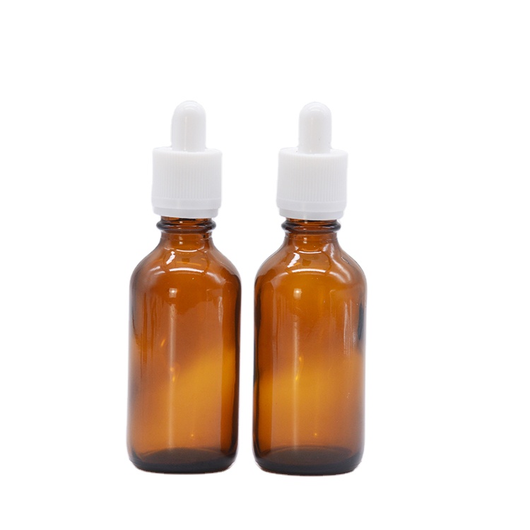 Hot sales 5 ml 10ml 15ml 20ml 30ml 50ml 100ml frosted Amber brown glass Essential Oil Bottle with European Dropper Cap spray