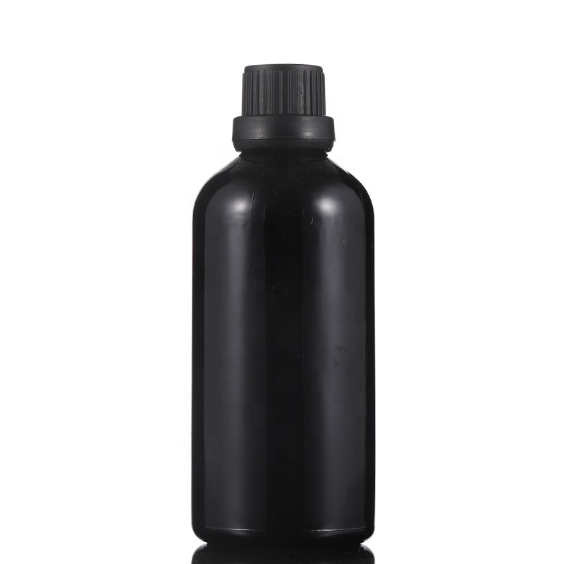 Hot sales 5ml 10ml 15ml 20ml 30ml 50ml 100ml Black Essential oil Glass Bottles With Screw cap