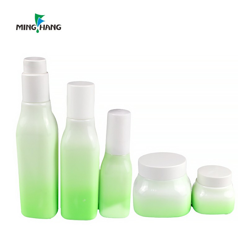 Hot sales cosmetic skin care glass bottle set with bamboo screw lid