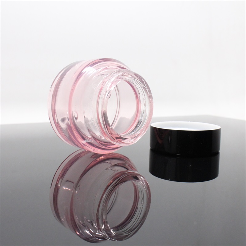Hot sales empty 15g 30g 50g pink color inclined shoulder face cream container jar for sale envase cosmetico vidrio