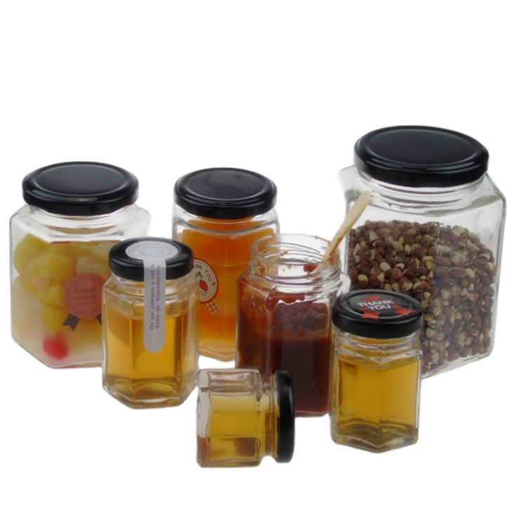 Hot sales honey bee bottles mini honey glass jars with lids for honey