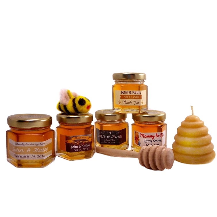 Hot sales honey bee bottles mini honey glass jars with lids for honey