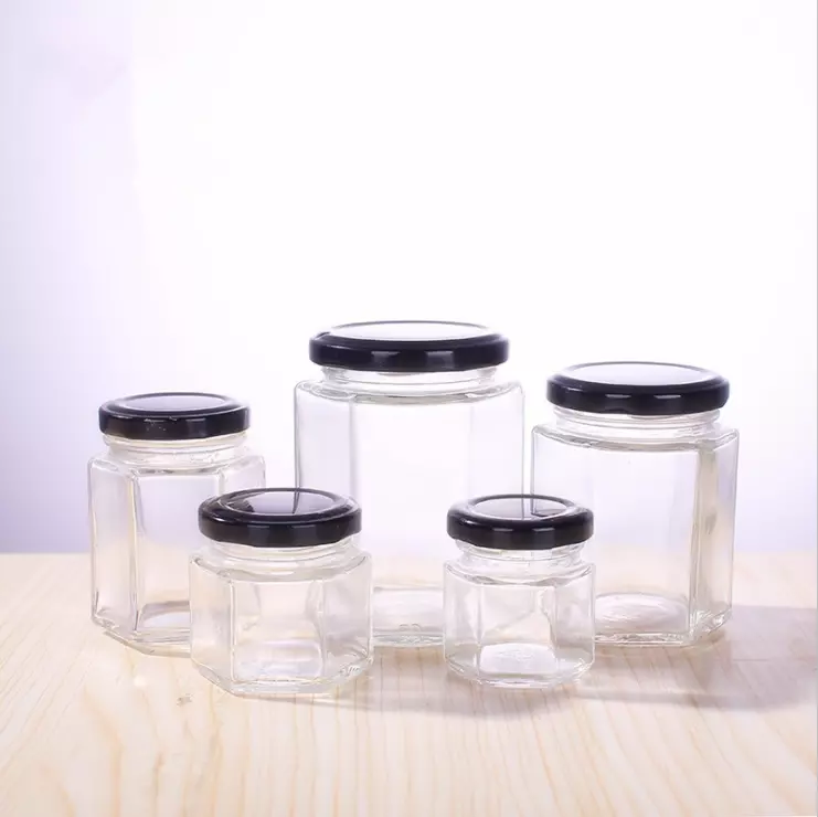 Hot sales honey bee bottles mini honey glass jars with lids for honey