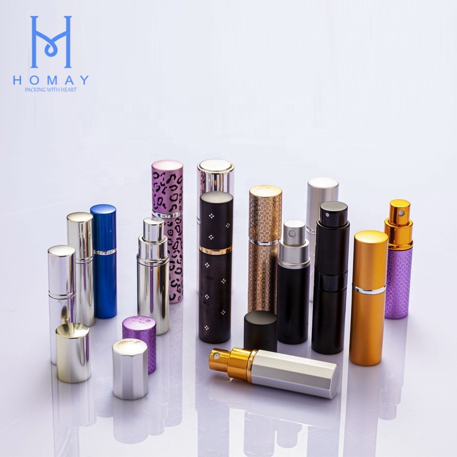 Hot sales square flat round shape cosmetic glass spray perfume bottle