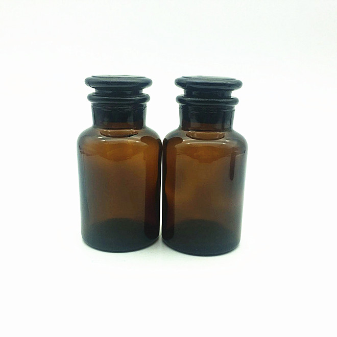 Hot sell 125ml Brown Glass Apothecary Bottle Amber Pharmacy Reagent Bottle with Ground Glass Stopper