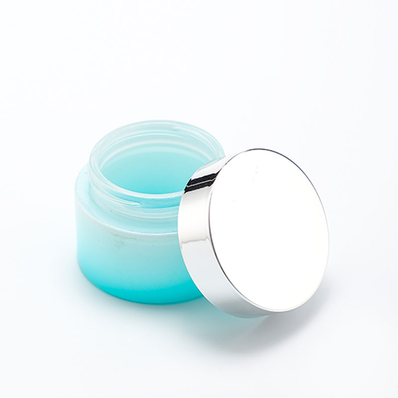 Hot sell 30g 50g 40ml 80ml 100ml 120ml glass bottles blue bottle luxury ceram bottles jars cosmetic jar sets