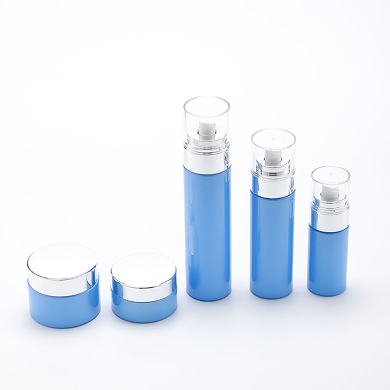 Hot sell 30g 50g 40ml 80ml 100ml 120ml glass bottles blue bottle luxury ceram bottles jars cosmetic jar sets