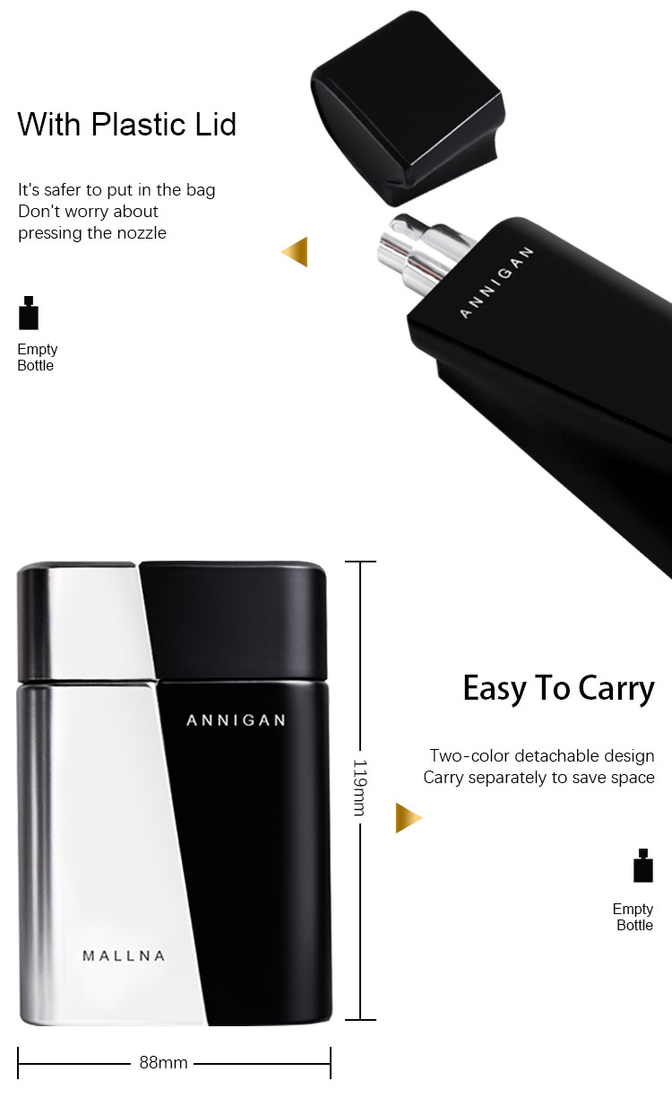 Hot sell 50ml*2 glass perfume bottle