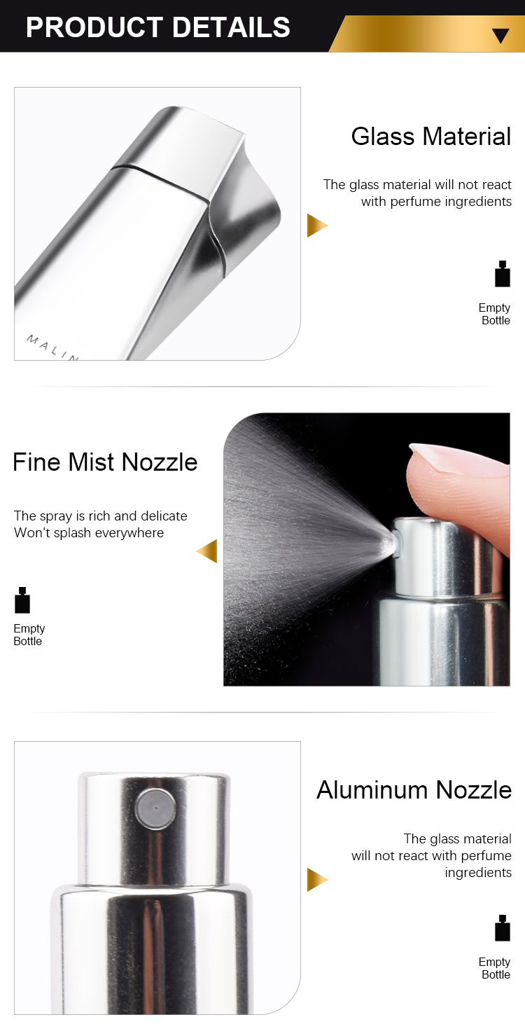 Hot sell 50ml*2 glass perfume bottle