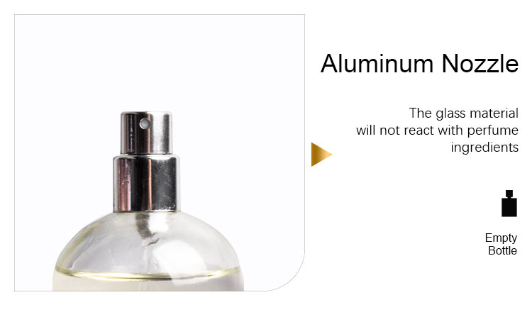 Hot sell 50ml glass perfume bottle with wood cap