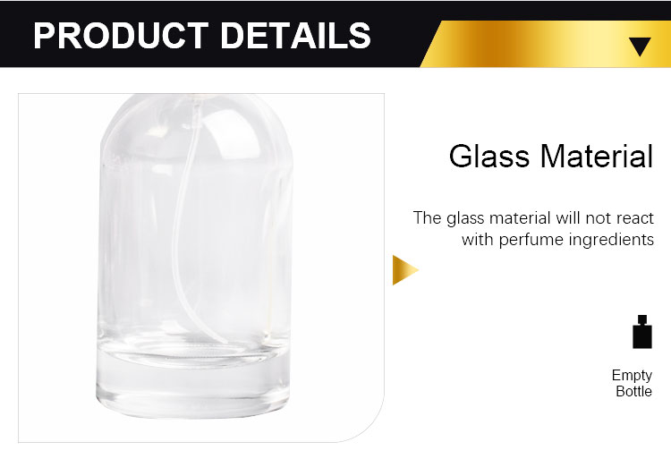 Hot sell 50ml glass perfume bottle with wood cap