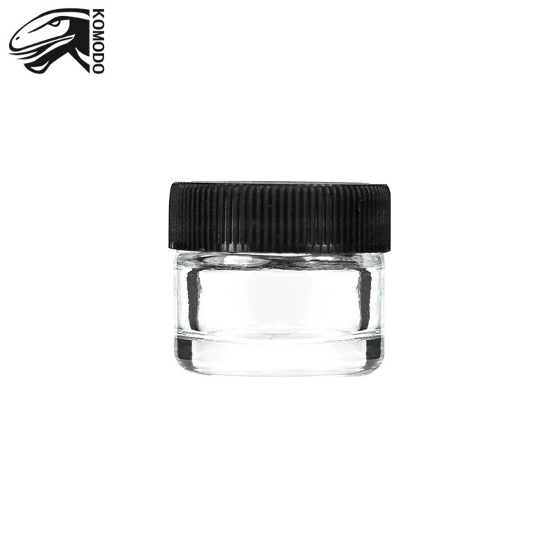 Hot sell 5ml Glass Jars Transparent body with black lid for Eye Cream