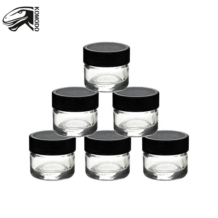 Hot sell 5ml Glass Jars Transparent body with black lid for Eye Cream