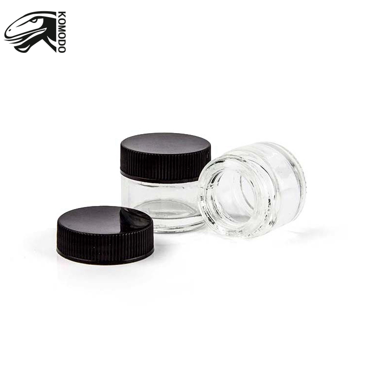 Hot sell 5ml Glass Jars Transparent body with black lid for Eye Cream
