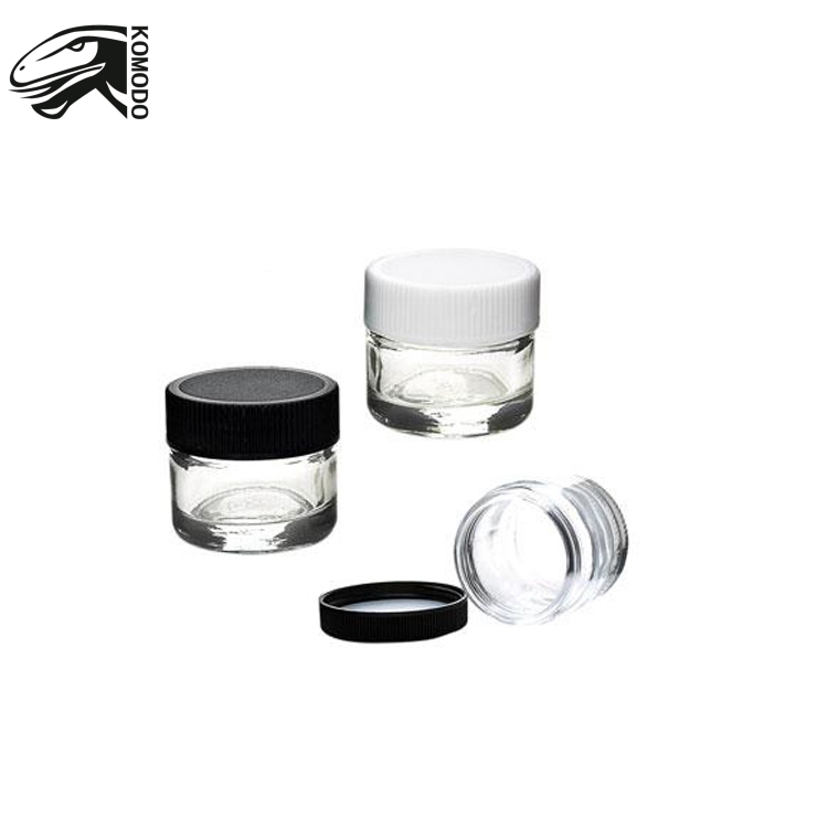 Hot sell 5ml Glass Jars Transparent body with black lid for Eye Cream