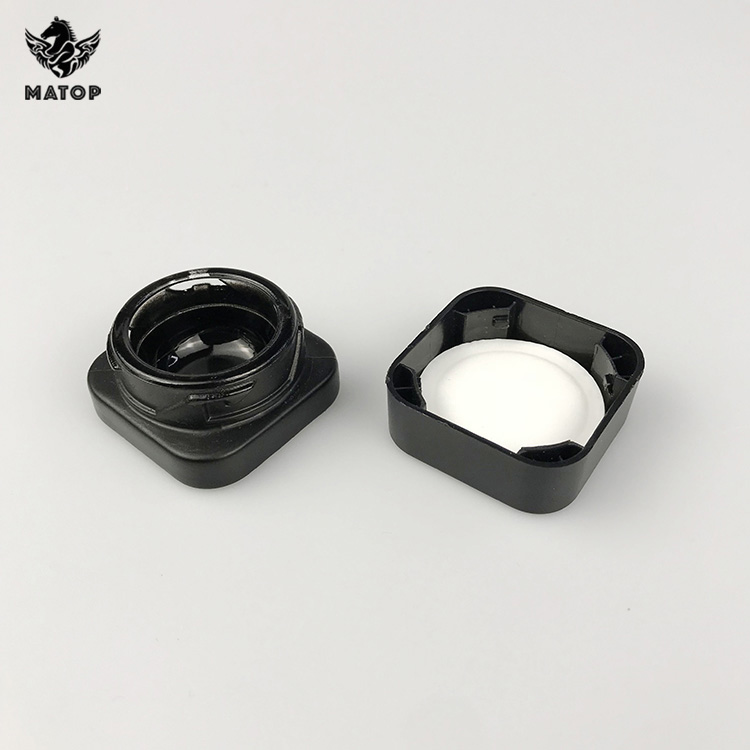 Hot sell 7ml Child proof Square Black concentrate glass jar with screw caps