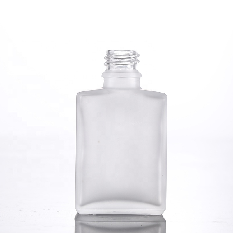 Hot sell CBD oil beard oil packing 30ml frosted clear rectangle glass dropper bottle with custom logo printing