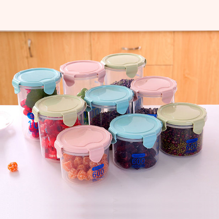 Hot sell Transparent plastic sealed cans food grain storage jar kitchen Ingredients storage box