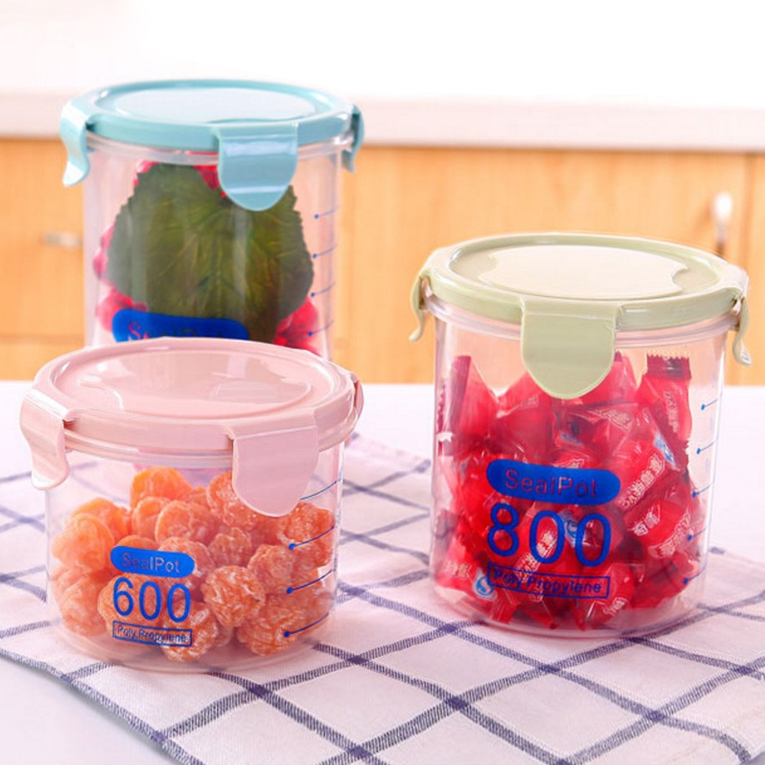 Hot sell Transparent plastic sealed cans food grain storage jar kitchen Ingredients storage box
