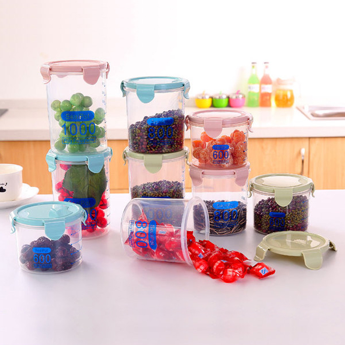 Hot sell Transparent plastic sealed cans food grain storage jar kitchen Ingredients storage box