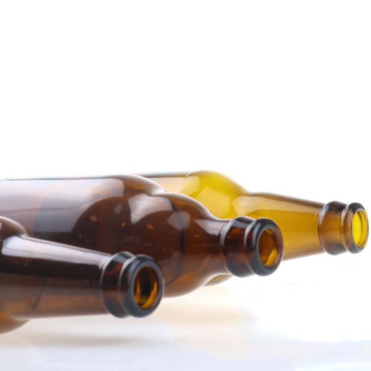 Hot sell amber 330ml empty glass beer bottles with metal crown cap