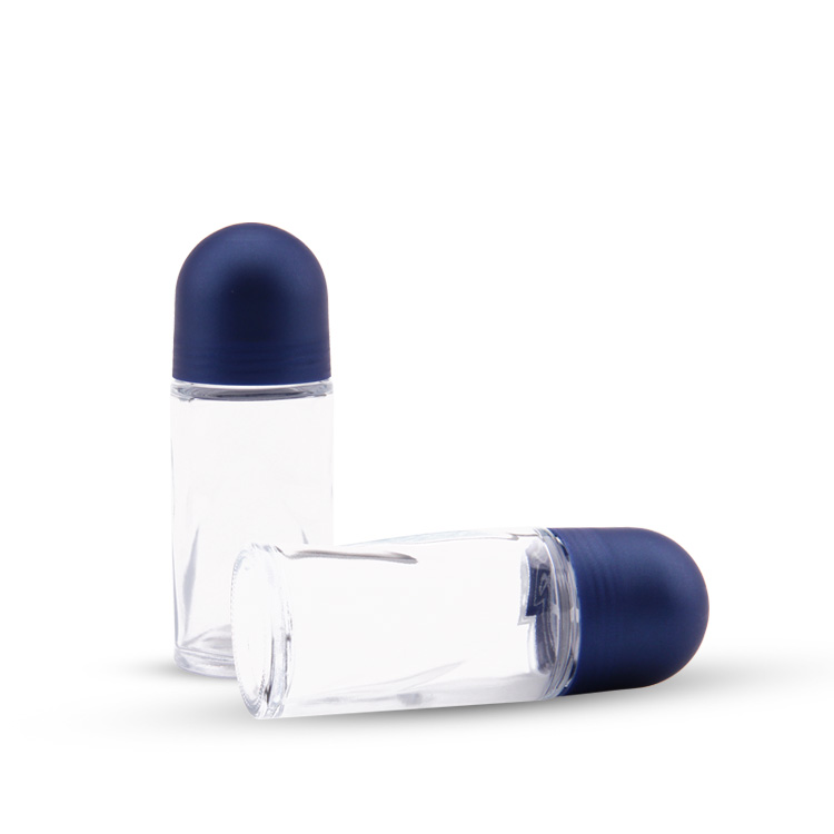 Hot sell deodorant packaging fast delivery custom logo glass roll on bottles 50ml